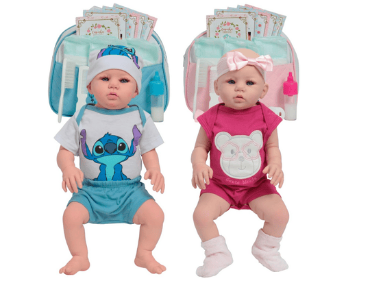 Bebê Reborn Gêmeos Casal Abigail Com Bolsa Enxoval Completo 