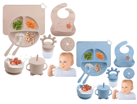 1. Kit de Introdução Alimentar Livre de BPA de Silicone 10 peças meninas e meninos 