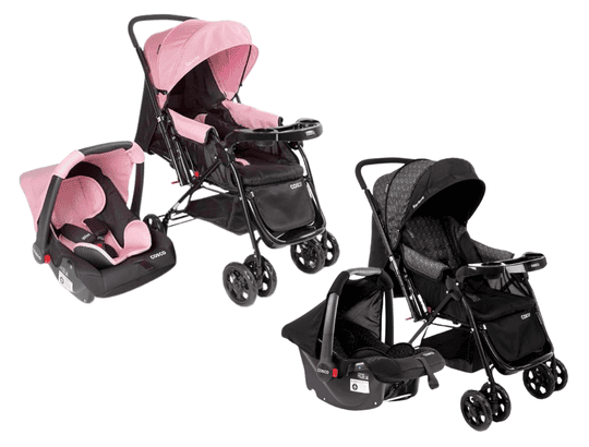 Melhores carrinhos de bebê Cosco Travel System rosa